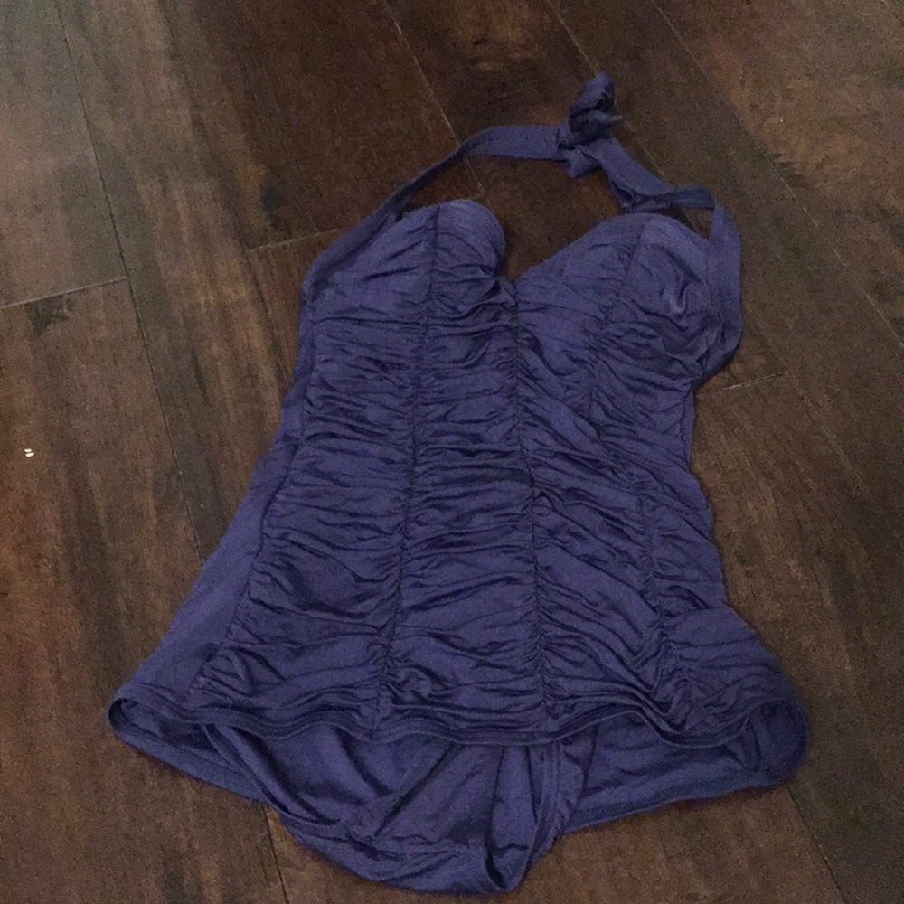Betsey Johnson purple bathing suit 1-piece Size M